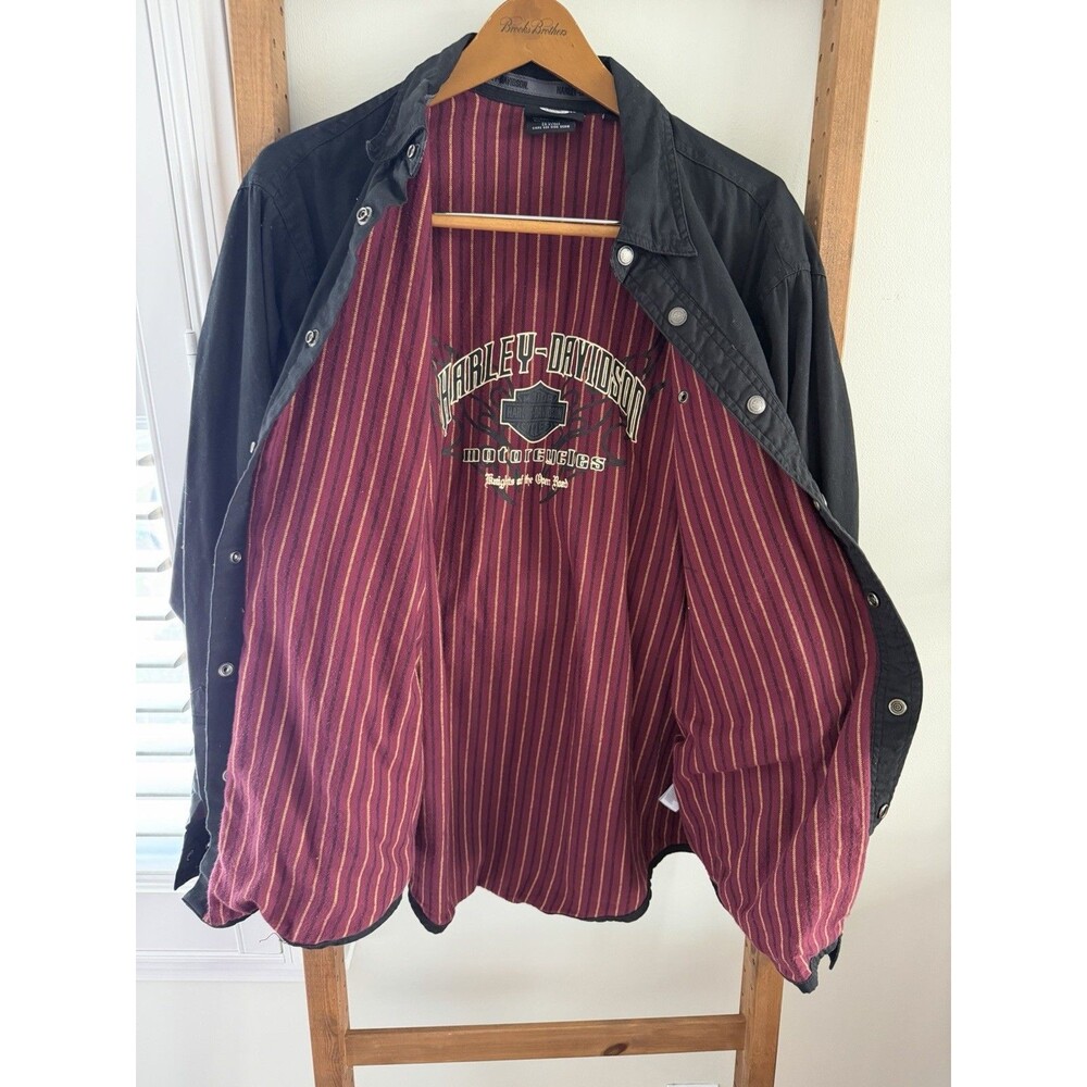 Vintage Harley Davidson “Knights of the Open Road” Snap Button Jacket Large